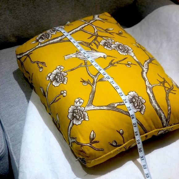Contemporary Yellow Birds & Branches Throw Cushion - Picture 2 of 3